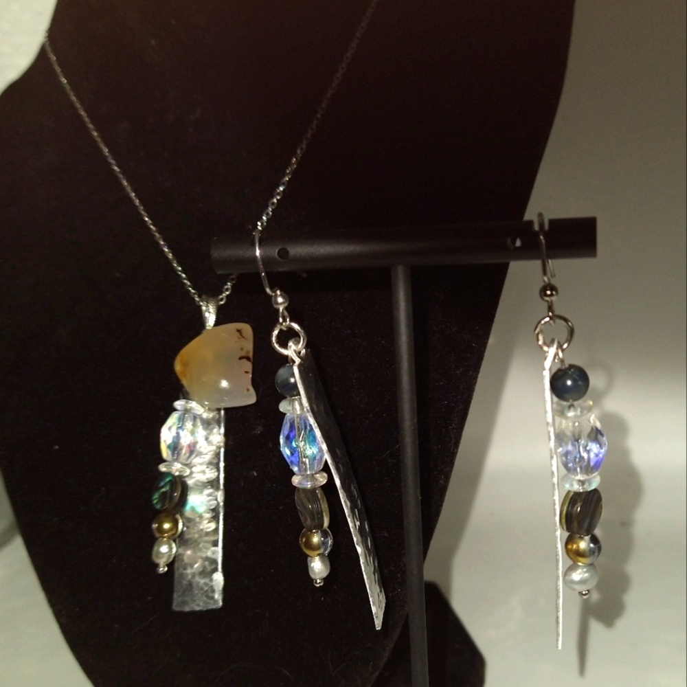 Periodic Flare necklace and earrings